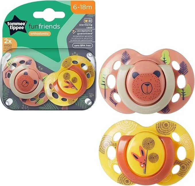 Lotto TOMMEE TIPPEE TTP43335896 čiulptukas FUN FRIENDS 6-18m 2pack