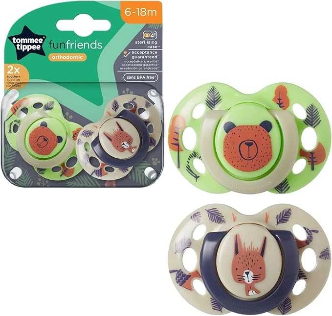 Lotto TOMMEE TIPPEE TTP43335896 čiulptukas FUN FRIENDS 6-18m 2pack
