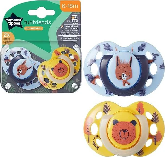Lotto TOMMEE TIPPEE TTP43335896 čiulptukas FUN FRIENDS 6-18m 2pack