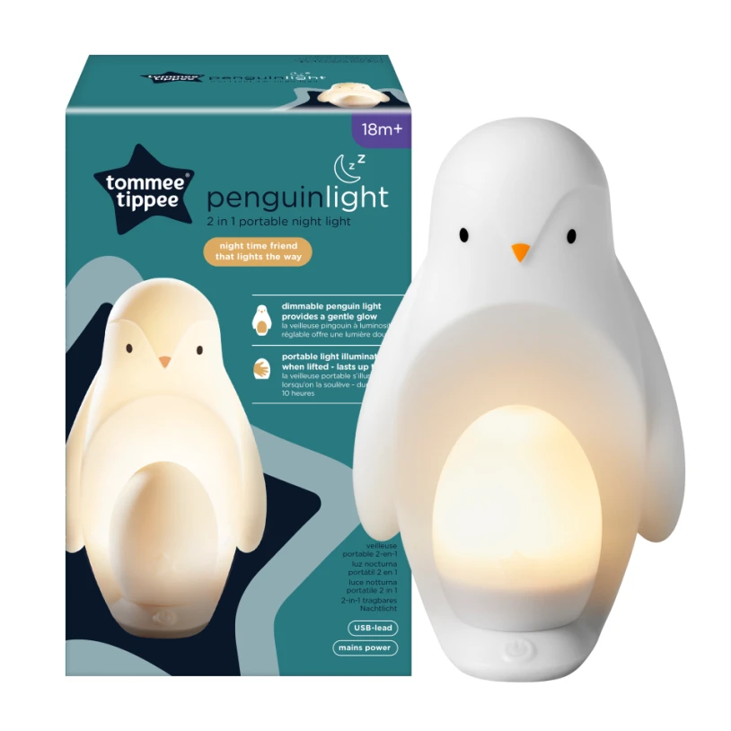 TOMMEE TIPPEE naktinis šviestuvas Penguin 2in1, 18M+, 49100810
