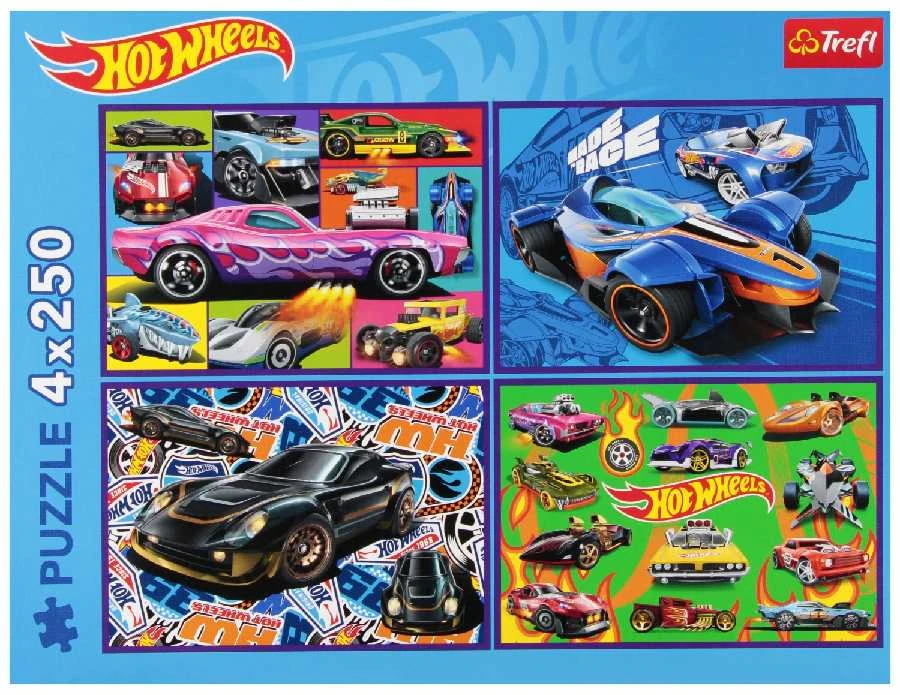 Trefl Dėlionė 4x250 vnt. - HotWheels