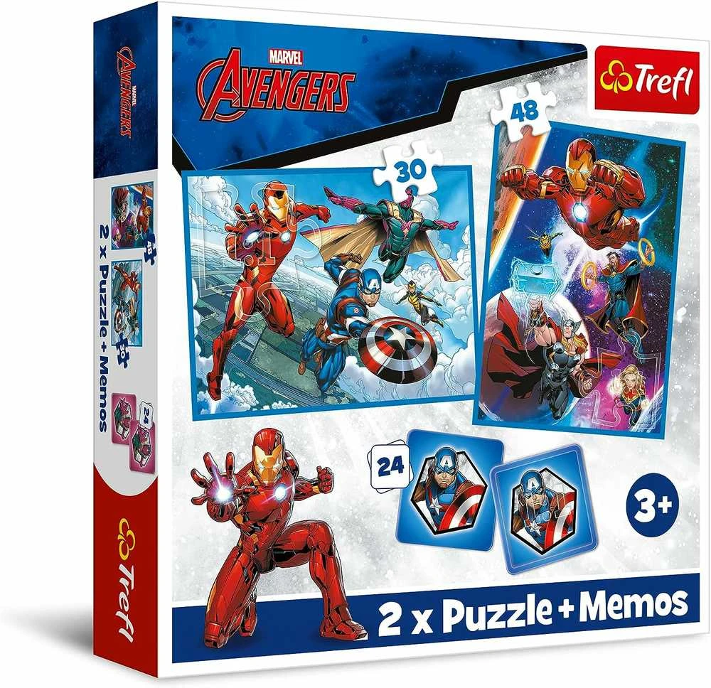 Trefl "Keršytojai" (Avengers) dėlionė-žaidimas 30+ 48+ 24 memo kortelės