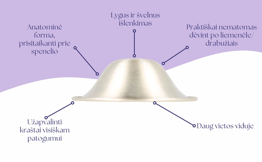 TYLLA sidabrinės spenelių kepurėlės (antspeniai/gaubteliai)