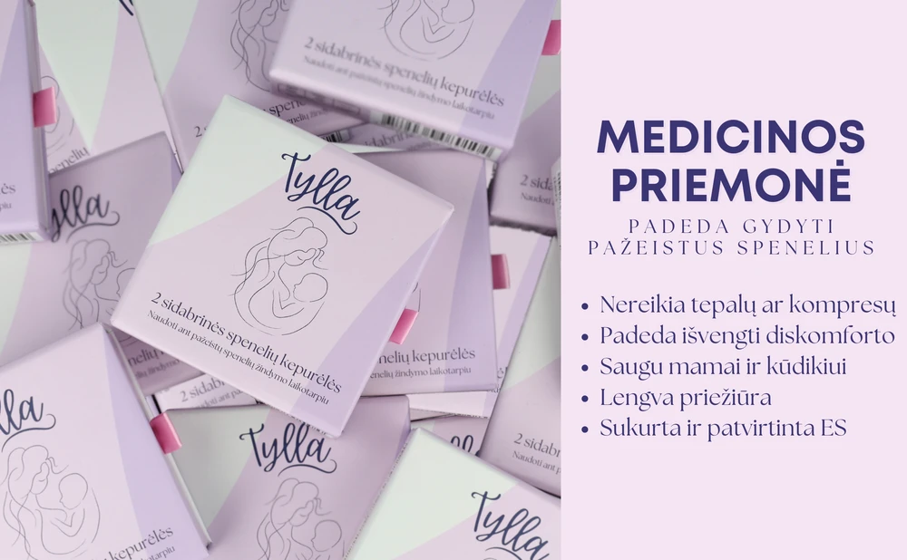 TYLLA sidabrinės spenelių kepurėlės (antspeniai/gaubteliai)