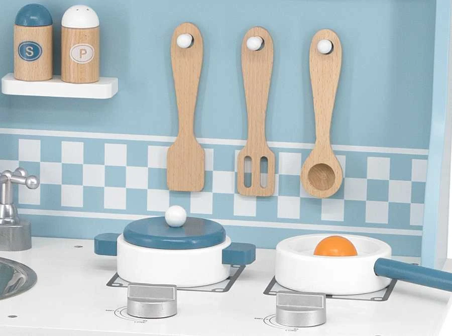 Viga Toys Medinė virtuvėlė Sidabrinis-Mėlyna VIGA PolarB