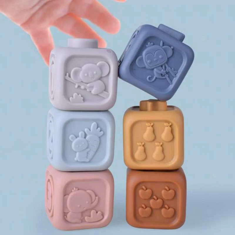 Woopie Baby Minkšta edukacinė 2in1 piramidė ir sensoriniai kaladėlės su skaičiais kūdikiams