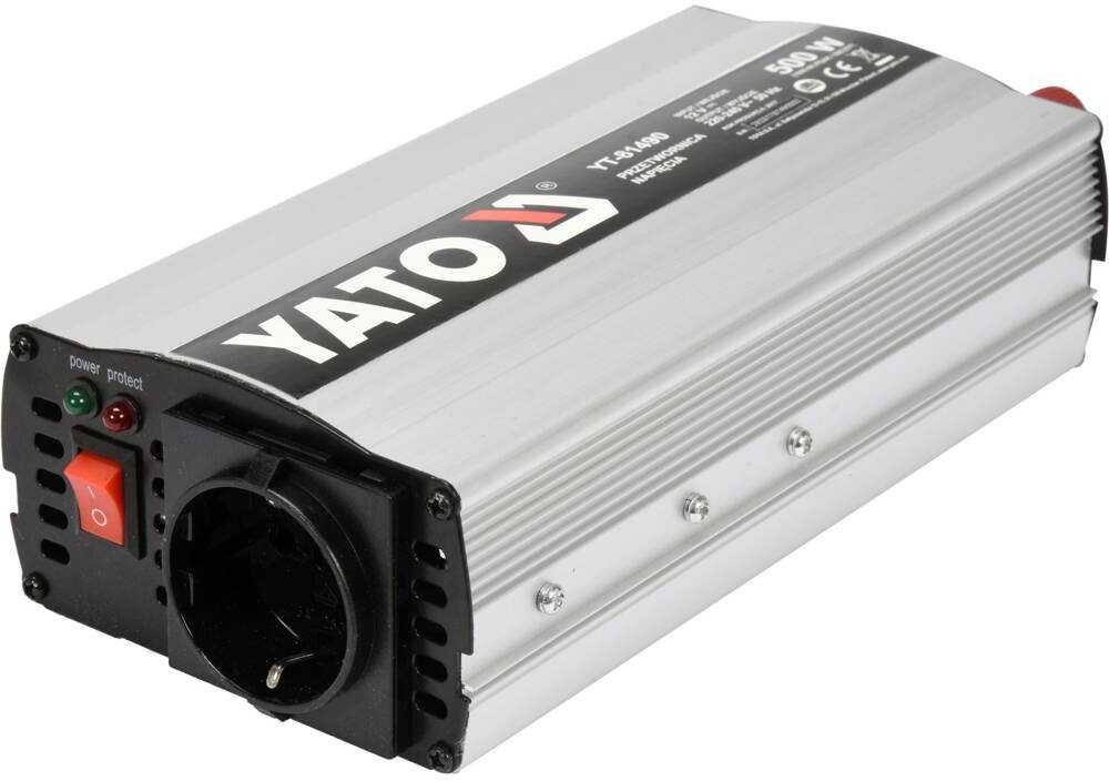 12V į 230V galios keitiklis 500W, įtampos keitiklis, nuolatinės srovės į kintamosios srovės galios keitiklis, automobilinis galios keitiklis