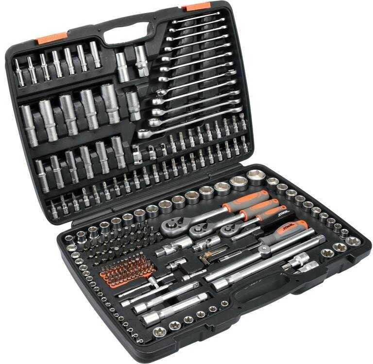 216 dalių įrankių rinkinys mechaniniam remontui, naudojimui namuose, lizdų rinkinys, veržliarakčių rinkinys