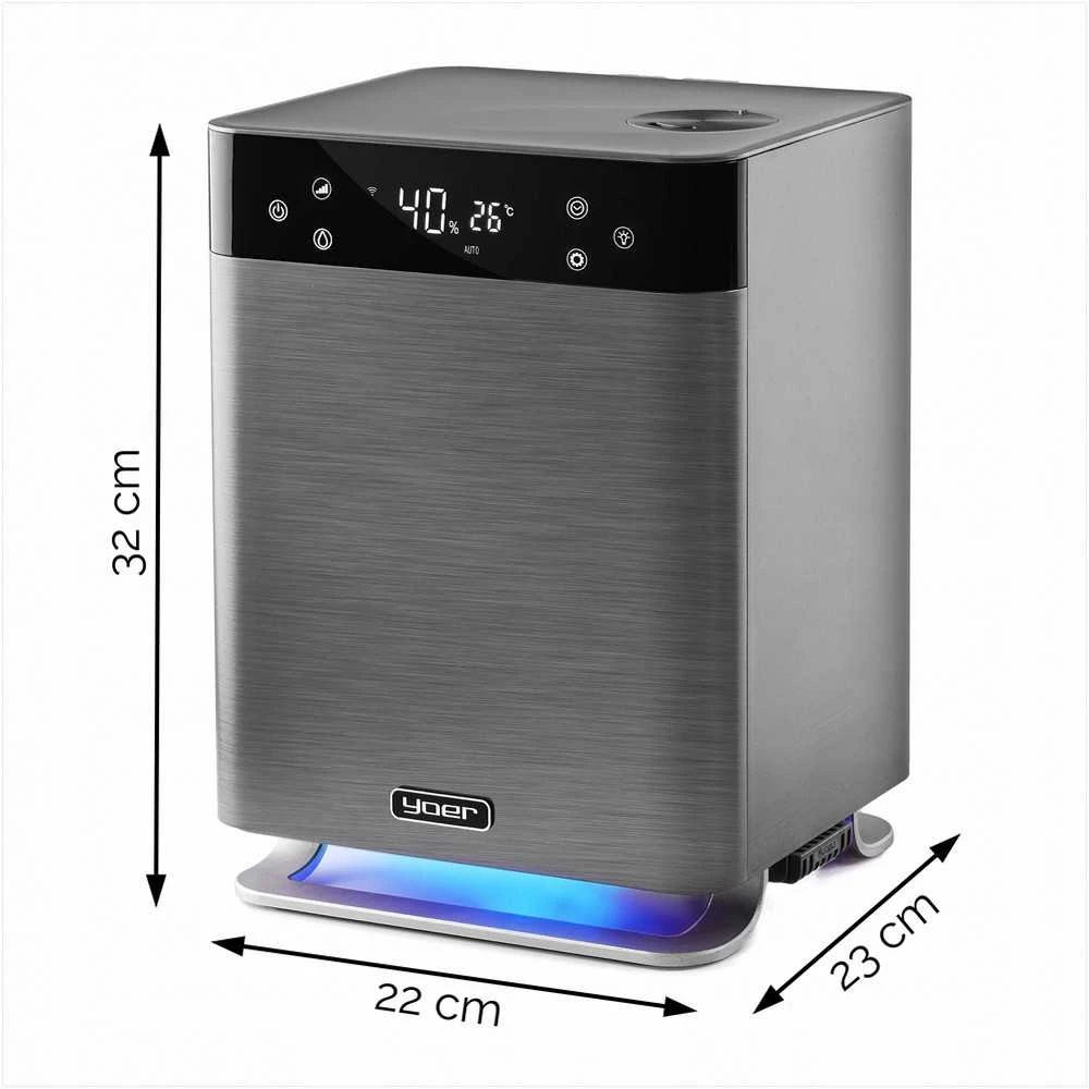 5-in-1 ultragarsinis oro drėkintuvas namams, UV sterilizacija, Wi-Fi valdymas, nuotaikos apšvietimas, išmanusis drėkintuvas, plazminis jonizatorius, oro valymas
