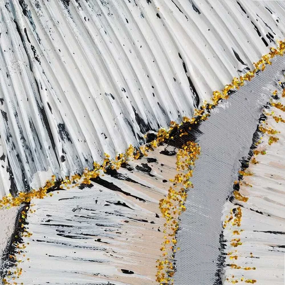 Eurofirany Abstraktus rankomis tapytas paveikslas ant drobės, pelenų pilkumo ir mėlyni tonai, 82x122 cm, modernus sienų dekoras svetainei miegamajam biurui