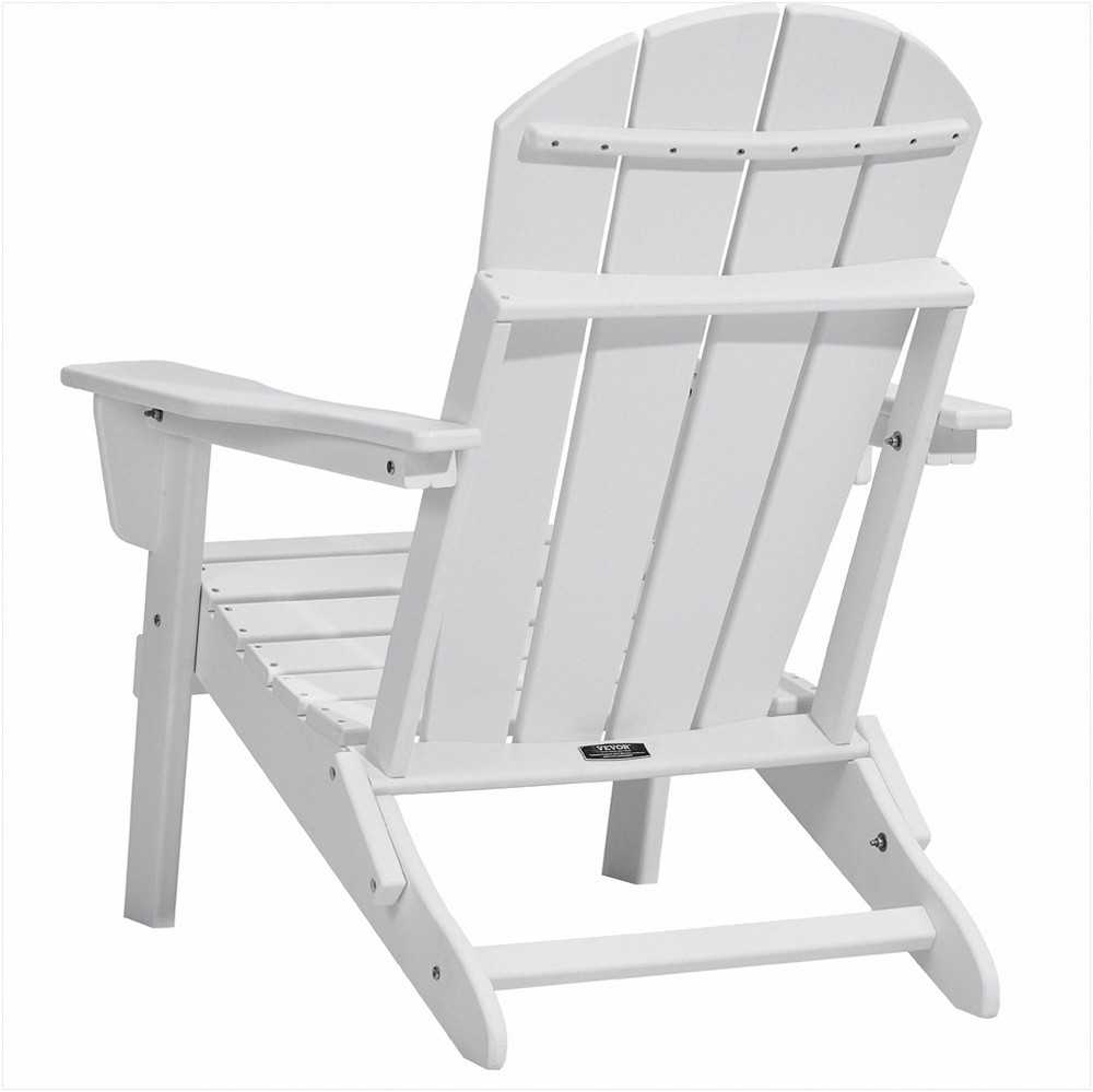 Adirondack plastikinių sulankstomų kėdžių komplektas lauko terasai, sodui ir kiemui, bet kokiam orui pritaikytos ergonomiškos kėdės su puodelių laikikliu, baltos lauko sėdimosios vietos
