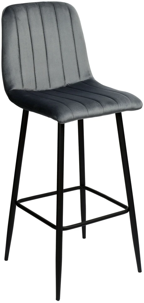 Aksominė baro kėdė, grafito, reguliuojamo aukščio, moderni, 110 cm, virtuvės, pusbario, valgomojo