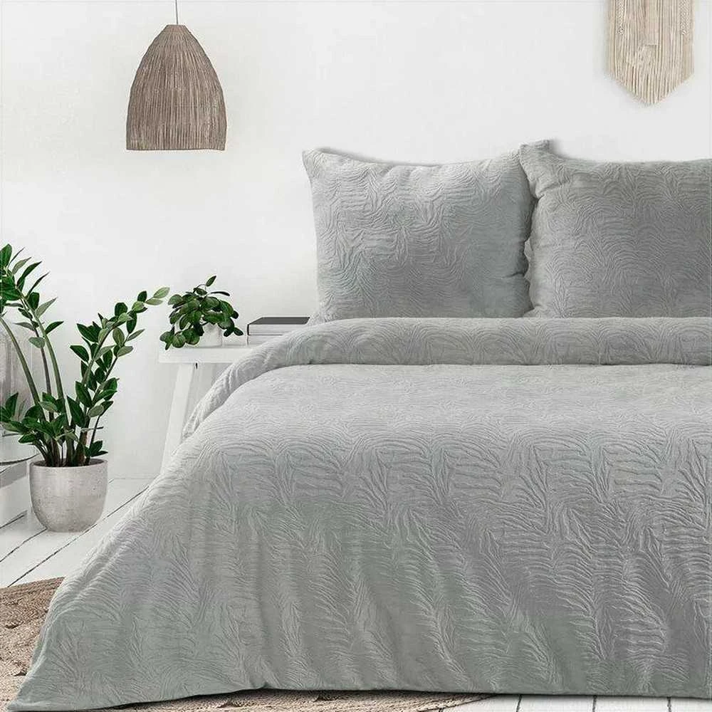 Eurofirany Aksominės patalynės komplektas 220x200 cm, šiltas žieminis antklodės užvalkalas su pagalvių užvalkalais, minkštas pliušinis audinys, terminis komfortas, elegantiškas blizgesys, 3 dalių rinkinys Patalynė