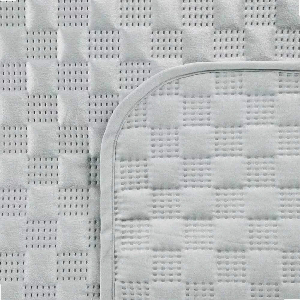 Eurofirany Aksominis dvipusis dekoratyvinis užtiesalas, 220x240 cm, besiūlis dygsniuotas raštas, minkštas poliesterio audinis, lovos užtiesalas, lovatiesė miegamajam Lovatiesė