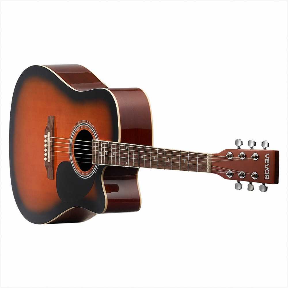 Akustinė gitara pradedantiesiems, „sunburst“ akustinė gitara su dėklu, subalansuoto tono akustinė gitara pradedantiesiems, pilno dydžio akustinės gitaros rinkinys pradedantiesiems