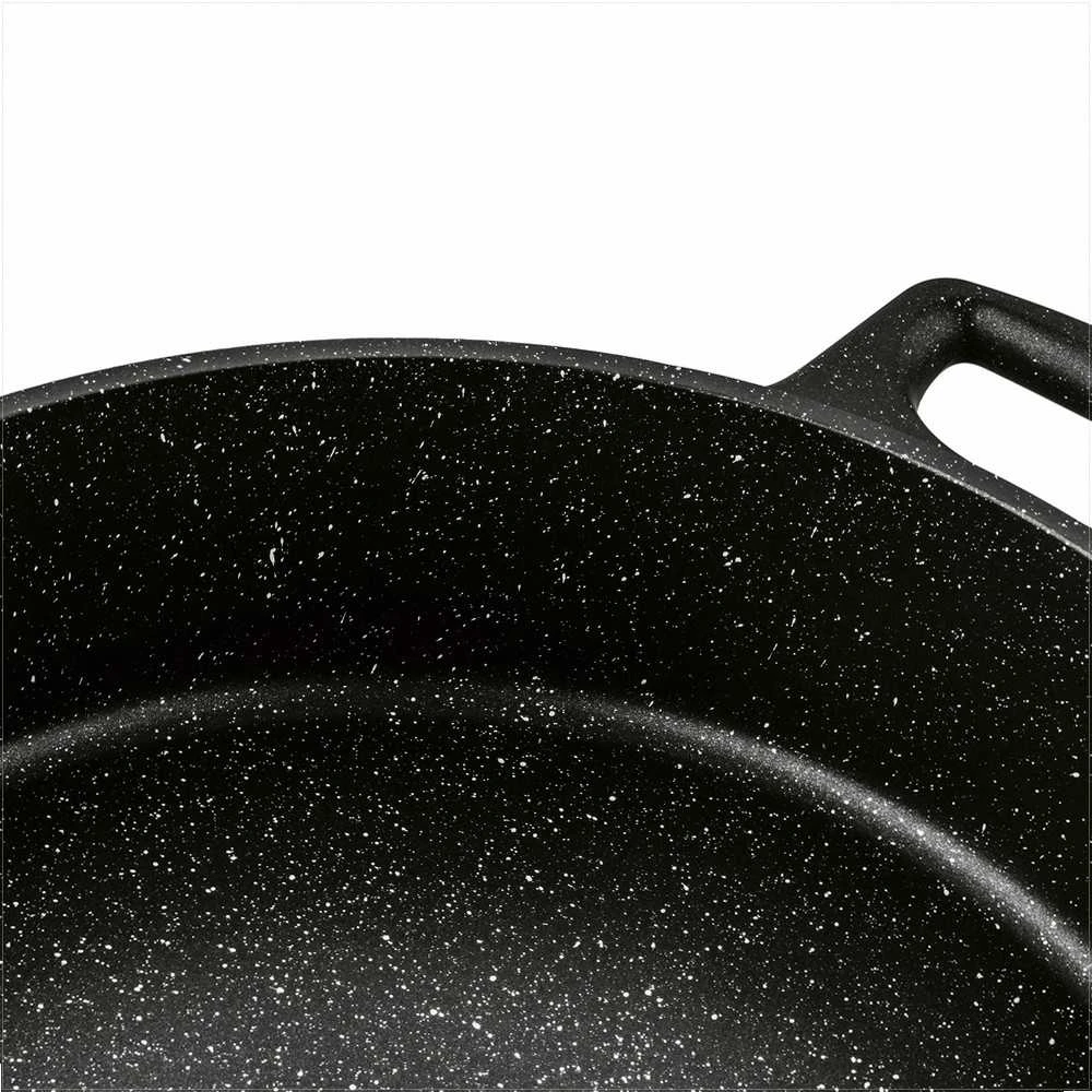 Aliuminė indukcinė keptuvė su stikliniu dangčiu, aukštais kraštais neprisvylanti danga, 32 cm kepimo keptuvė, tinkama orkaitei gili keptuvė