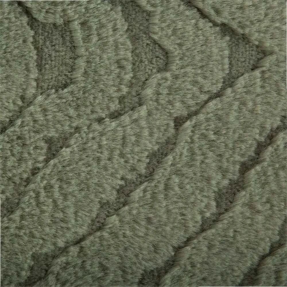 Eurofirany Alyvuogių pledas, 150x200 cm, minkštas poliesterio pledas, 3D efekto pledas, jaukus alyvuogių žalios spalvos pledas, šiltas