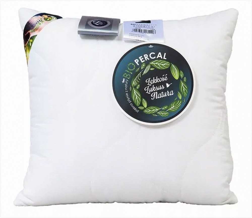 Antialerginė pagalvė 70x80 cm, balta dygsniuota, švelnus perkelis, 100% ekologiška medvilnė, 1000g užpildas, hipoalerginė miego pagalvė, minkšta patalynė