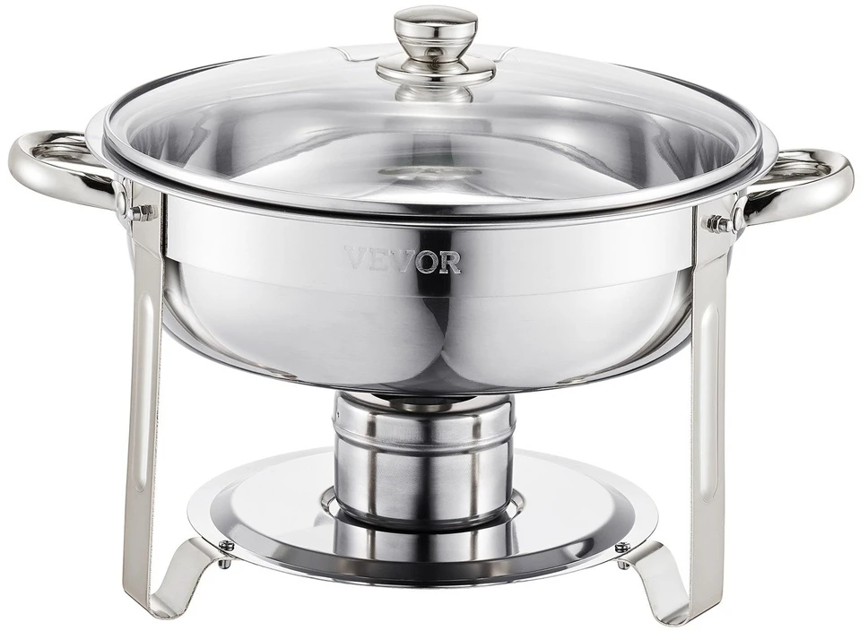VEVOR apvalus chafing dish 4,7 l dubenėlis, 2 vnt.