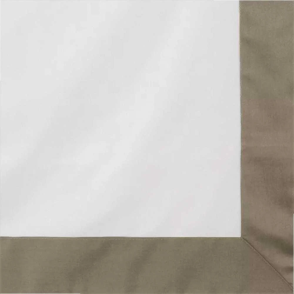Eurofirany Atlasinis patalynės komplektas 160x200, balta smėlio spalvos patalynė su dekoratyviniu apvadu, švelni medvilnės poliesterio patalynė, elegantiškas atlasinis komplektas, patalynė miegamajam Patalynė