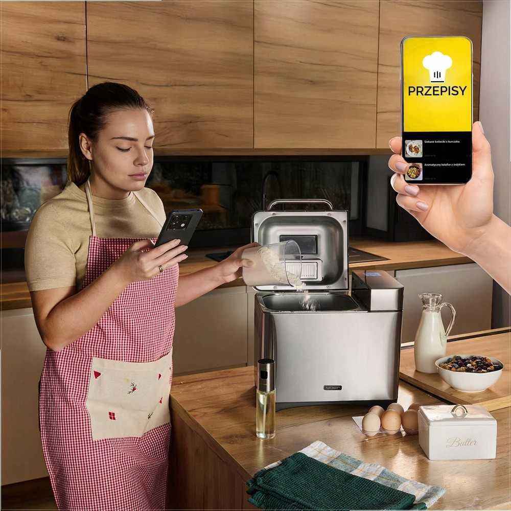 Automatinė duonkepė namų kepimui, nerūdijantis plienas, 19 programų, atidėtas startas, duonos kepimo mašina, namų kepyklėlė, automatinis duonos kepimo aparatas