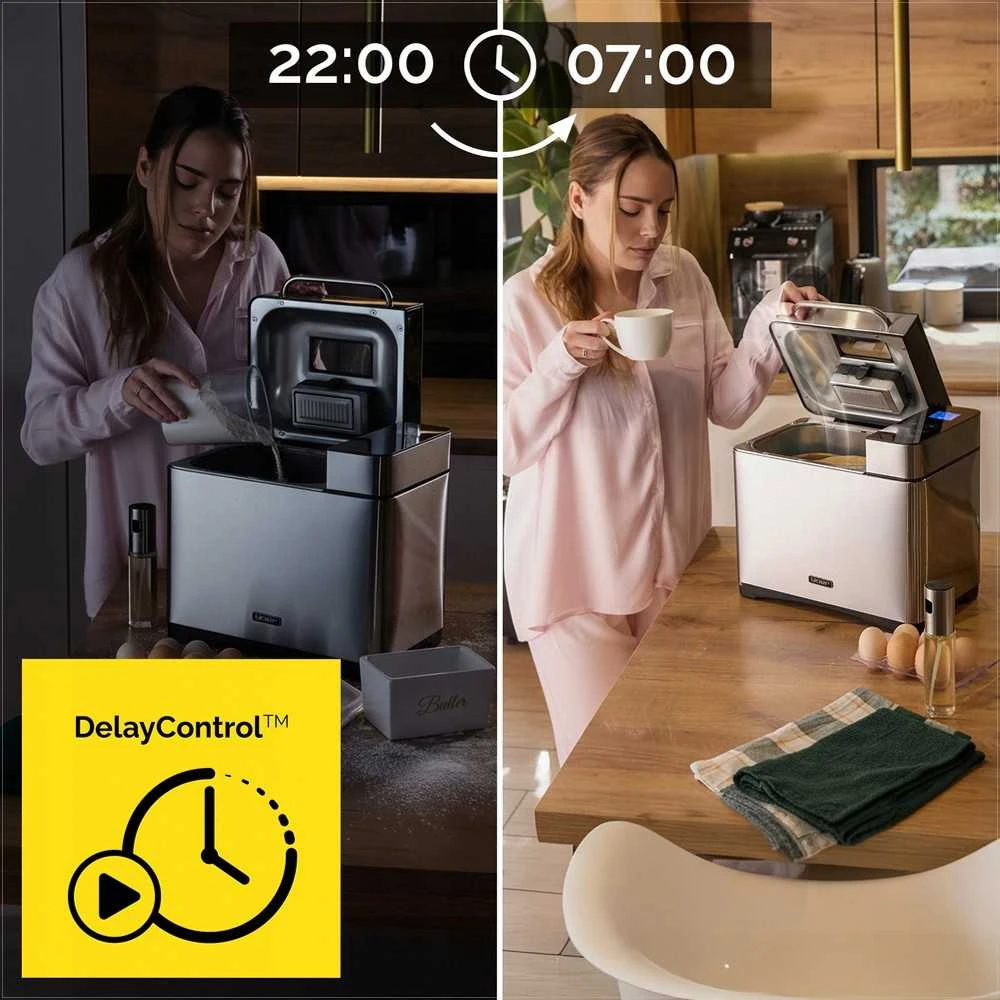 Automatinė duonkepė namų kepimui, nerūdijantis plienas, 19 programų, atidėtas startas, duonos kepimo mašina, namų kepyklėlė, automatinis duonos kepimo aparatas
