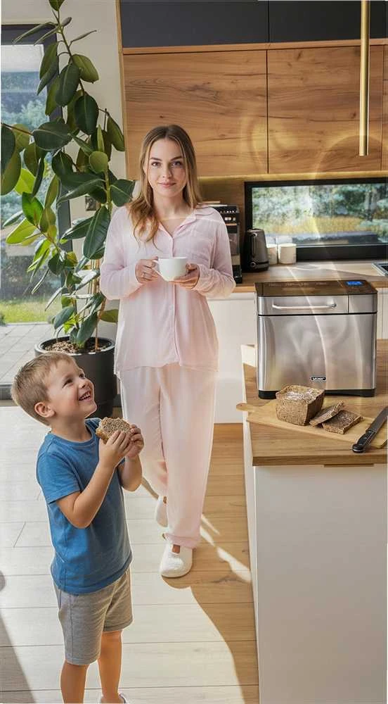 Automatinė duonkepė namų kepimui, nerūdijantis plienas, 19 programų, atidėtas startas, duonos kepimo mašina, namų kepyklėlė, automatinis duonos kepimo aparatas
