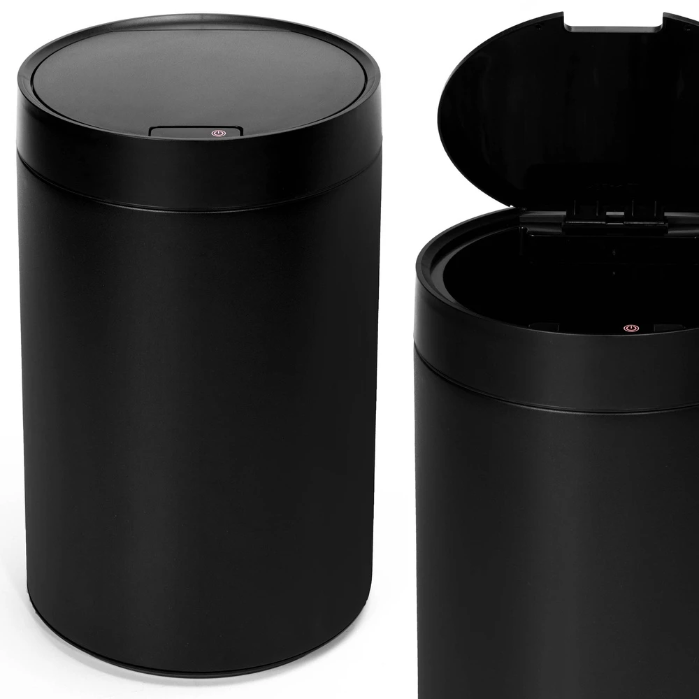 Automatinis šiukšliadėžė, juodo metalo, bekontaktis, 17 l, virtuvės šiukšlinė, jutiklinė, sensorinė