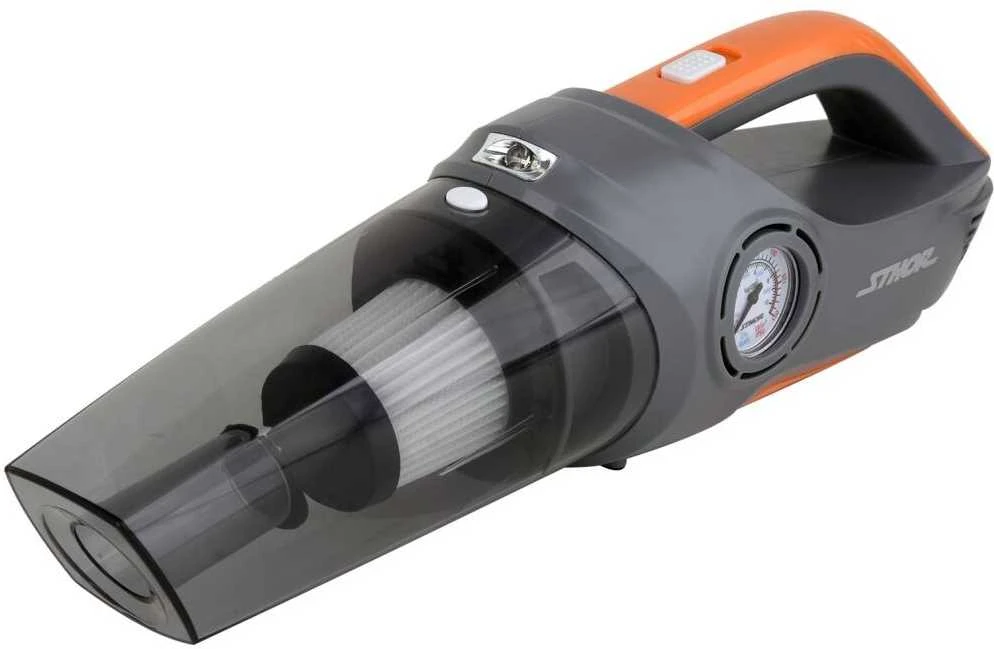 Automobilinis dulkių siurblys su kompresoriumi, 12V 80W, belaidis dizainas, HEPA filtras, LED lemputė