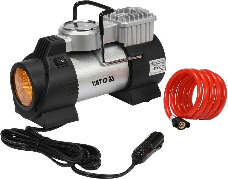 Automobilinis kompresorius su LED lempa, 12V 180W, padangų pripūtėjas, nešiojamas oro kompresorius, automobilio padangų pompa