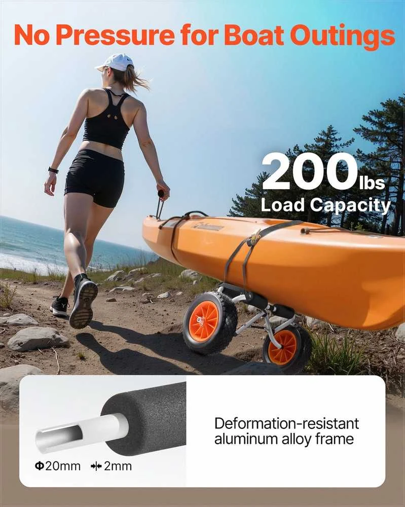 VEVOR Sulankstoma vežimėlis baidarėms, 90 kg apkrova