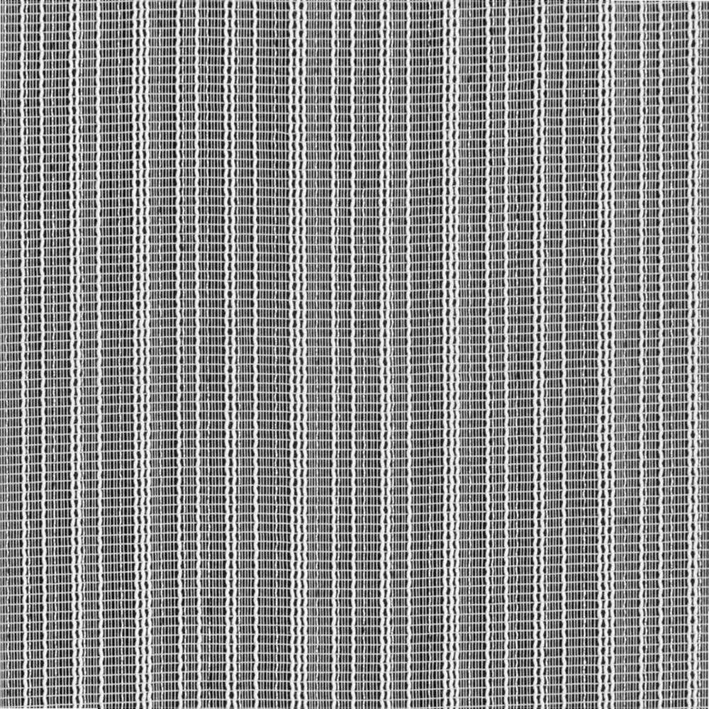 Eurofirany Balta dryžuota poliesterio užuolaida su žiedais, 300x250 cm, lengva ir kvėpuojanti, paruošta kabinti, dekoratyvinė langų uždanga, dieninė užuolaida svetainei Dieninės užuolaidos
