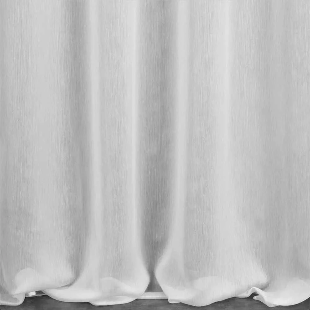 Eurofirany Balta lietaus lašų rašto užuolaida, 300x250 cm, poliesterio audinys su žiedais, paruošta langų dekoracija, dieninė užuolaida Dieninės užuolaidos