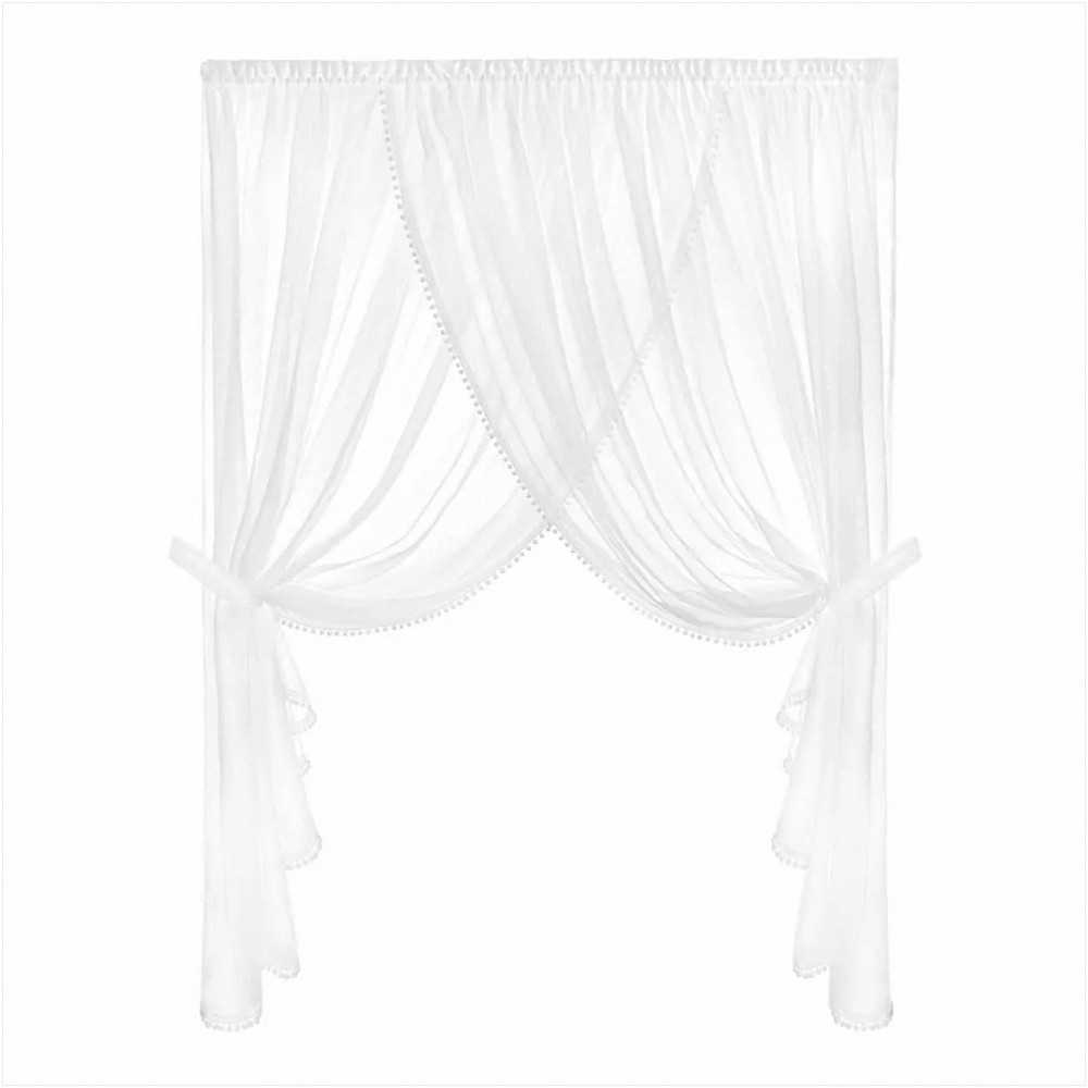 Balta paruošta užuolaida, 400x250 cm, poliesterio audinys, tvirtinimo juosta, langų dekoravimui, moderniam ir tradiciniam interjerui, dieninė užuolaida namams