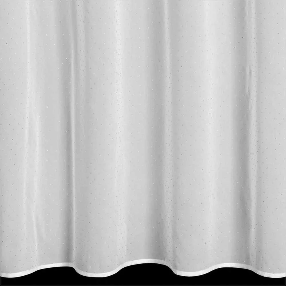 Eurofirany Balta permatoma šifono užuolaida su deimantų akcentais, tvirtinimas žiedais, 350x250 cm, lengva langų dekoracija, elegantiška namų tekstilė, dieninė užuolaida