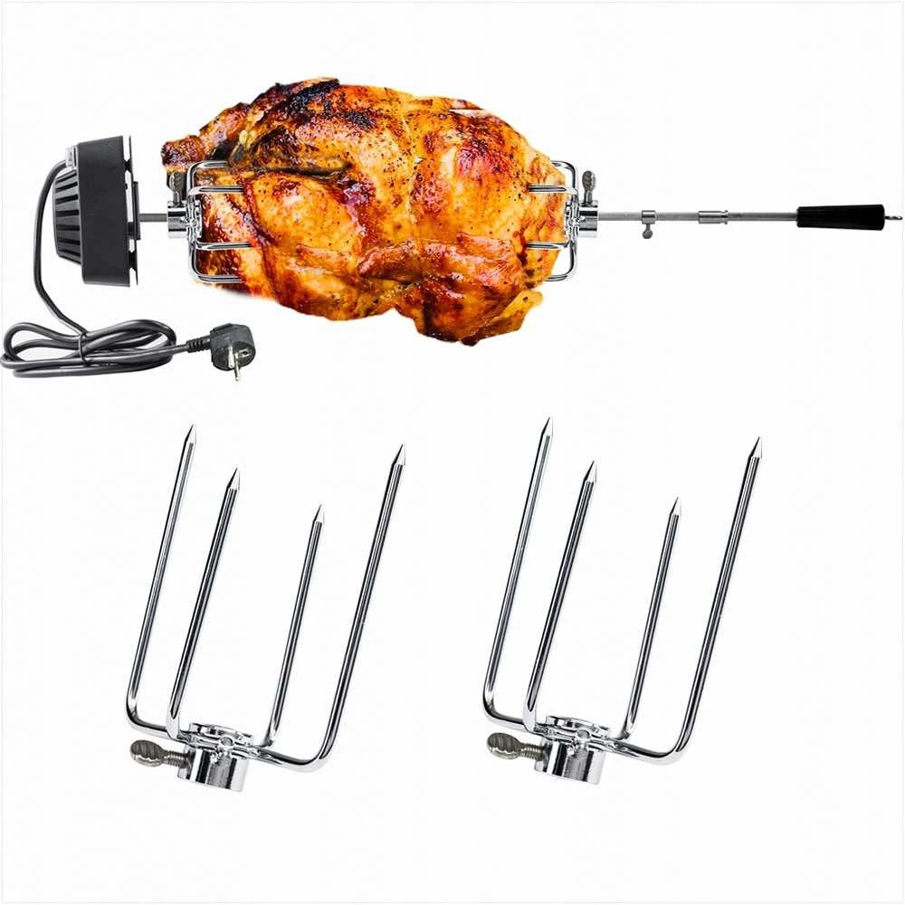 Besisukantis iešmas dujinei kepsninei, vištienos kepimui, nerūdijančio plieno 4 W elektrinis variklis 25 kg galia, besisukantis grilio iešmas, kepsninės rotisserie, dujinės kepsninės priedas, kepsnių kepimo įranga