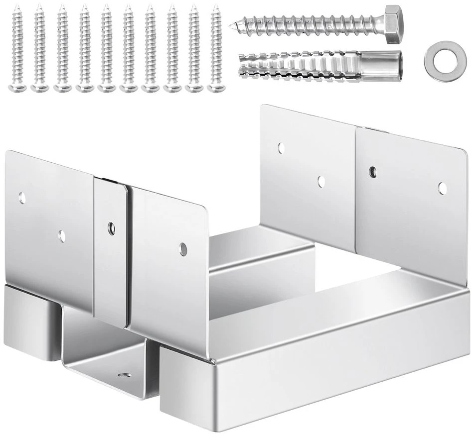 VEVOR 10 vnt 6x6 post pagrindo inkarai betonui 139.5x141.5 mm