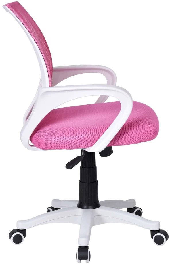 Biuro kėdė, reguliuojamas aukštis, TILT funkcija, balta/rožinė, ergonomiška, sukiojama, ofiso kėdė, darbo kėdė, kompiuterio kėdė