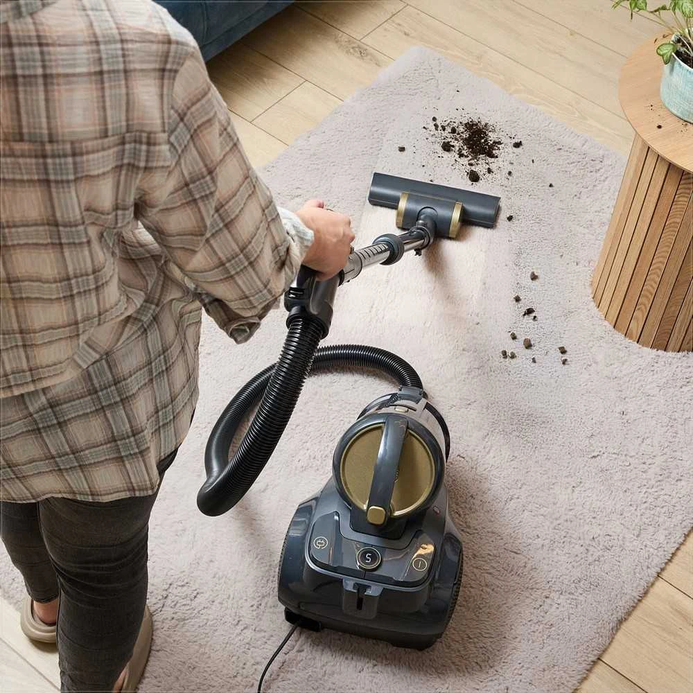 Cikloninis dulkių siurblys be maišelio 900W su HEPA filtravimu ir aromaterapija, nuotolinio valdymo pultas, 7 priedai, 10.5 m spindulys, cikloninis siurblys, HEPA dulkių siurblys, aromaterapinis siurblys