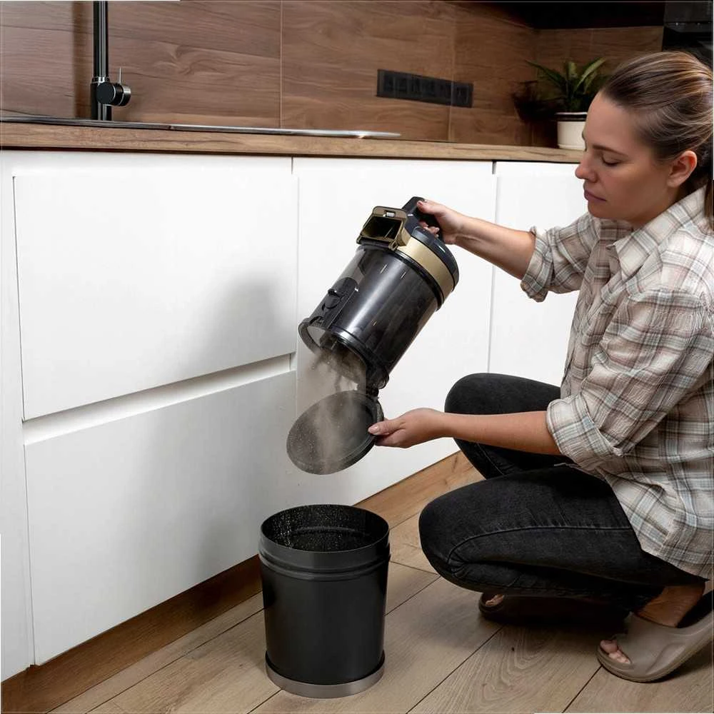 Cikloninis dulkių siurblys be maišelio 900W su HEPA filtravimu ir aromaterapija, nuotolinio valdymo pultas, 7 priedai, 10.5 m spindulys, cikloninis siurblys, HEPA dulkių siurblys, aromaterapinis siurblys