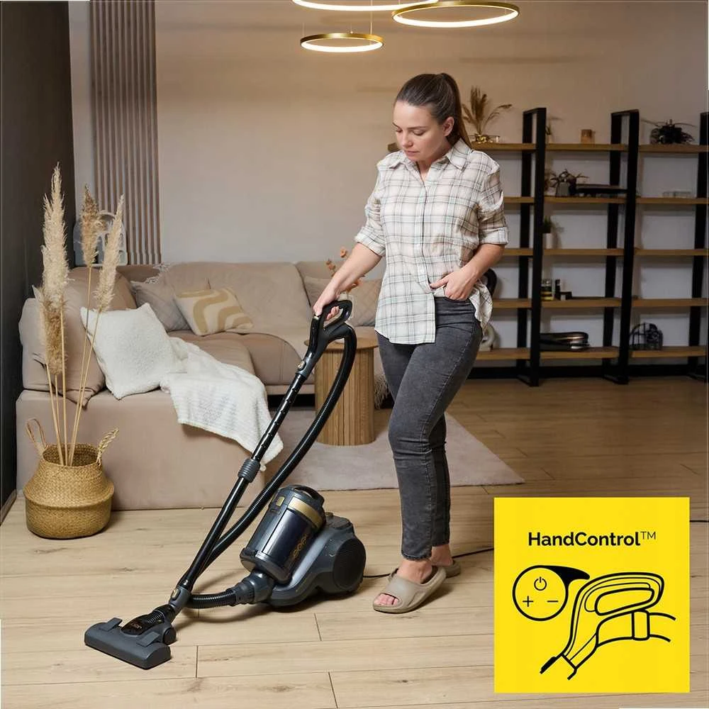 Cikloninis dulkių siurblys be maišelio 900W su HEPA filtravimu ir aromaterapija, nuotolinio valdymo pultas, 7 priedai, 10.5 m spindulys, cikloninis siurblys, HEPA dulkių siurblys, aromaterapinis siurblys
