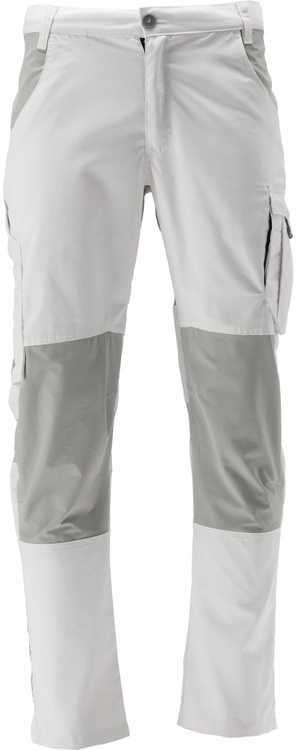 Darbo kelnės su 4 krypčių tampriomis medžiagomis, su 11 kišenių, baltos ir pilkos spalvos, 3XL dydžio, darbo kelnės, vyriškos kelnės