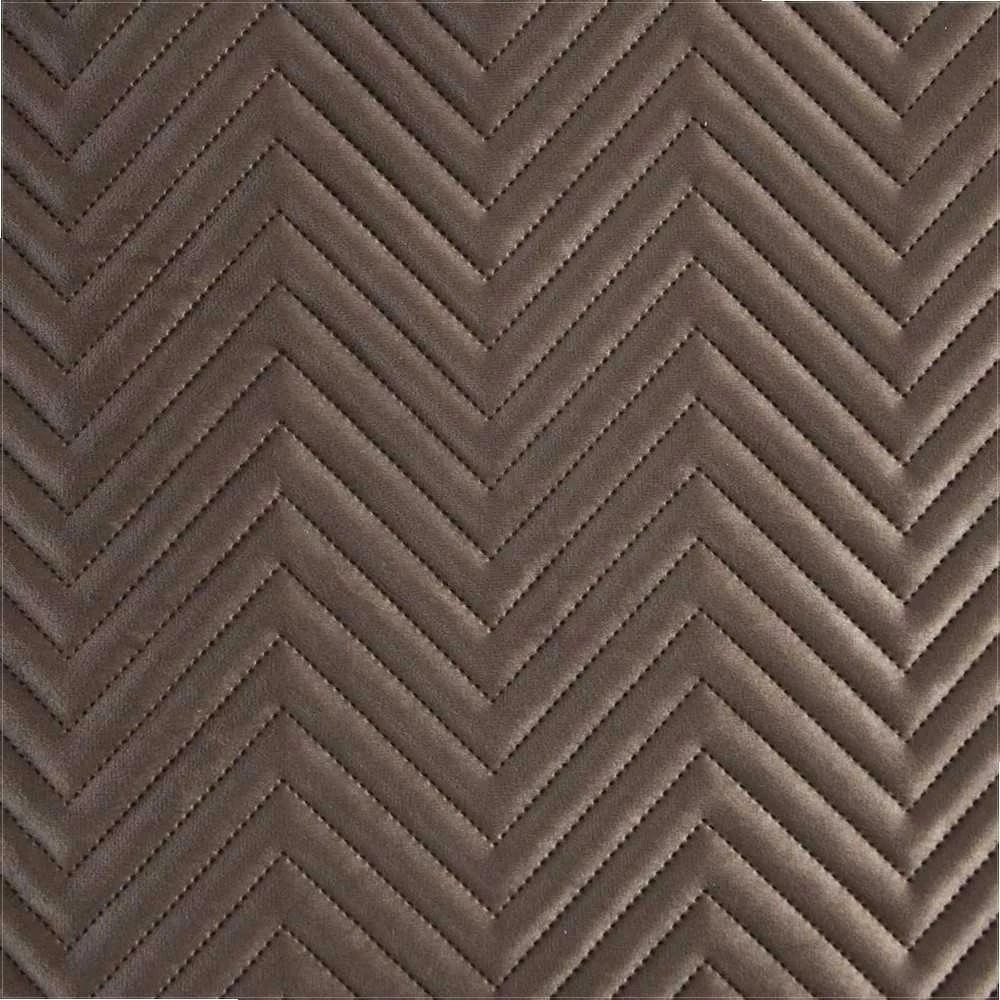 Eurofirany Dekoratyvinė veliūrinė lovatiesė, dvipusė su dygsniuotu raštu, 220x240 cm, ruda, vasarinis pledas, lovos užtiesalas, minkštas užklotas Lovatiesė