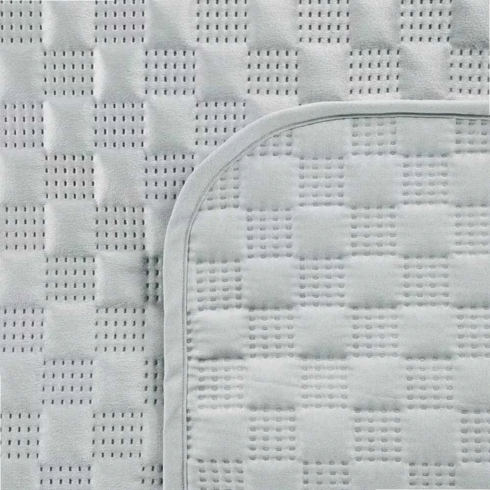 Eurofirany Dekoratyvinis aksominis užtiesalas, dvipusis su dygsniuotu raštu, 200x220 cm, minkštas poliesterio lovos aksesuaras, namų dekoro apklotas, lovatiesė miegamajam Lovatiesė