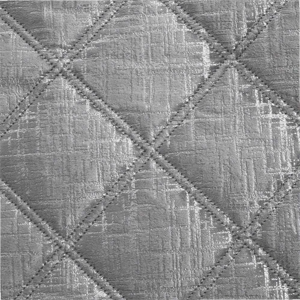 Eurofirany Dekoratyvinis lovos užtiesalas 170x210 cm, sidabrinis langelių raštas, aksominis audinis, karšto spaudimo folijos spauda, lovos ar sofos uždangalas, minkštas pledas Lovatiesė