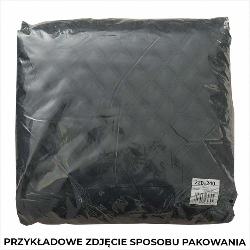 Dekoratyvinis lovos užtiesalas, 220x240 cm, geometrinis dygsniuotas raštas, karšto spaudimo technika, rudas poliesterio sofos uždangalas, aksominis apvadas, namų tekstilė