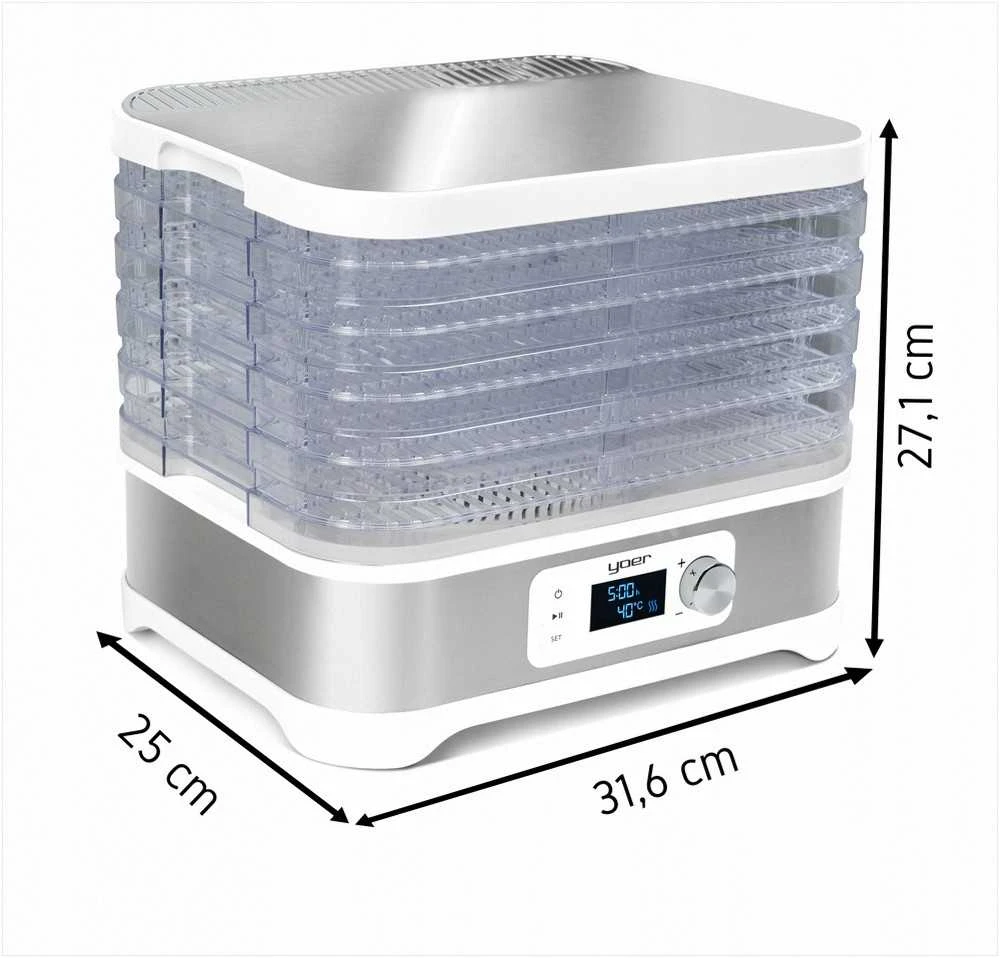 Didelis maisto džiovintuvas grybams vaisiams daržovėms, nerūdijantis plienas 450W 12L talpa, 4000 cm² džiovinimo plotas, maisto dehidratorius, daržovių džiovyklė, grybų džiovintuvas