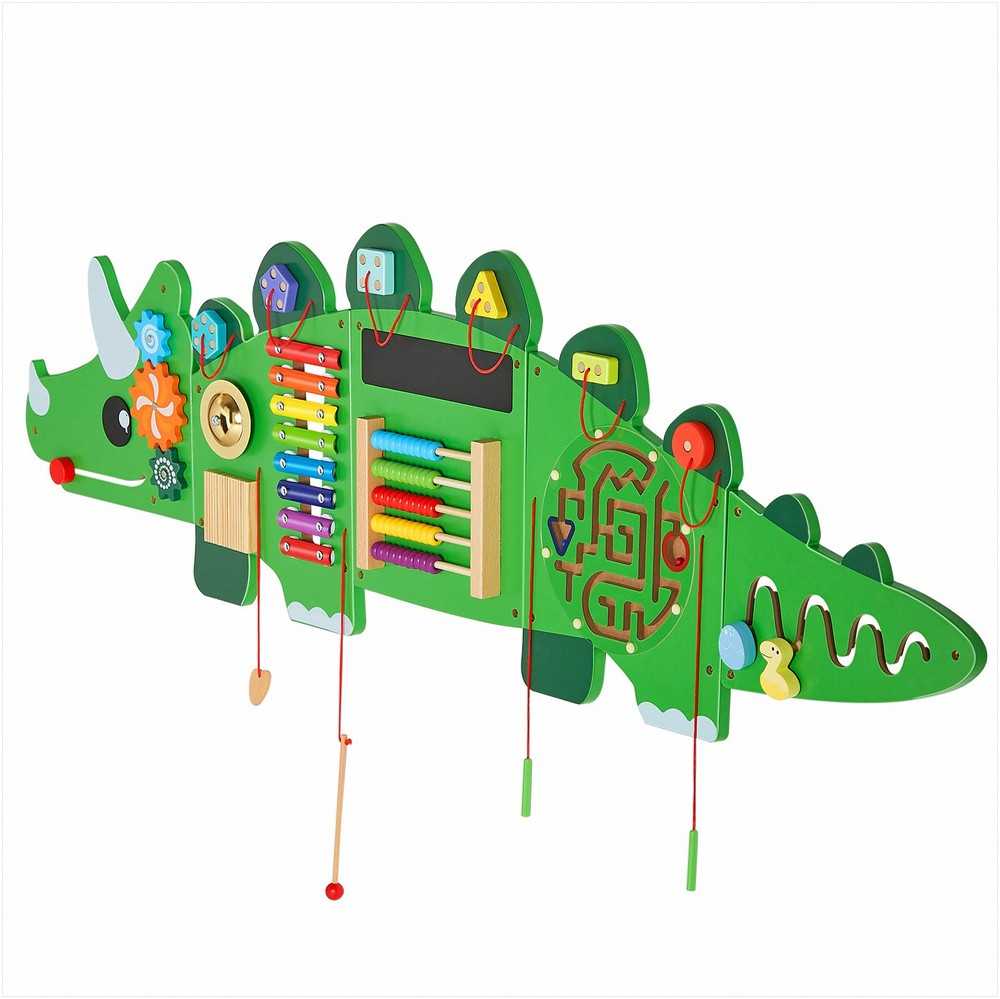 Dinozaurų veiklos sieninė lenta vaikams, Montessori sensorinio mokymosi lenta, daugiajutiminė sieninė veiklos lenta, edukacinis žaislas žaidimų kambariui ir klasei