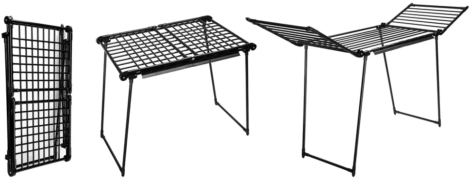 Drabužių džiovyklė Adeline, sulankstoma, juoda, plieninė, metalinė, rūbų džiovyklė