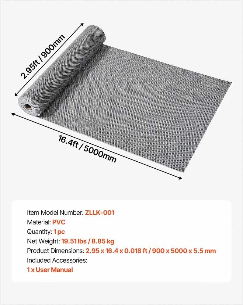 VEVOR vandeniui atspari PVC grindų danga 90x500 cm